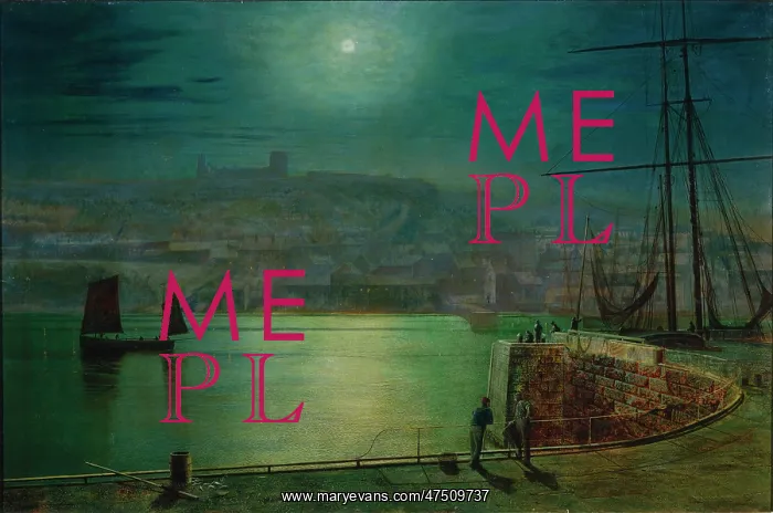 : Whitby Harbour By Moonlight : Whitby Harbour By Moonlight