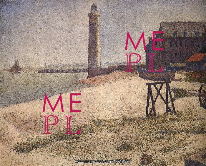  : White Beach, Lighthouse, by Seurat