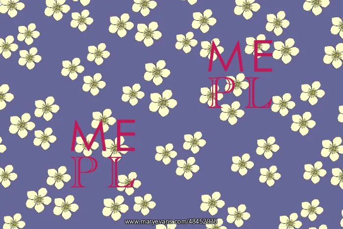  : White blossom repeating pattern