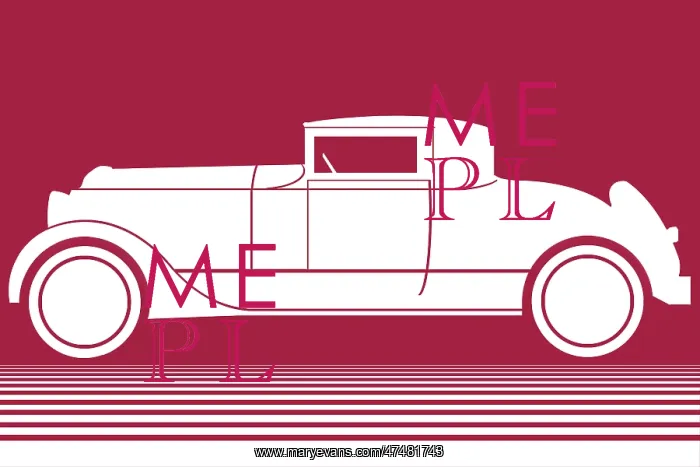 : White Car on Maroon Background : White Car on Maroon Background