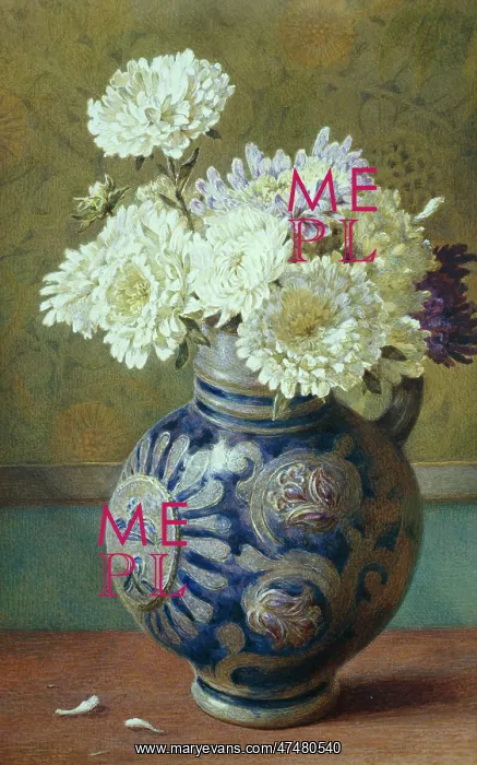 : White Chrysanthemums in a Vase : White Chrysanthemums in a Vase