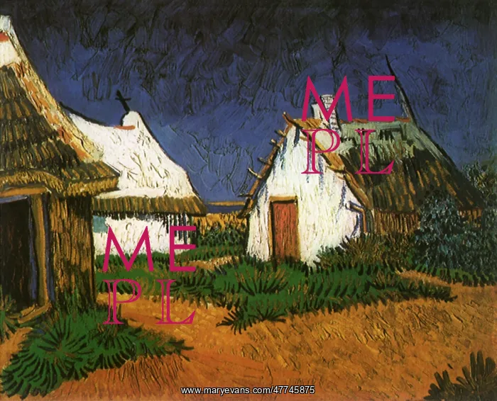 : Three White Cottages in Saintes-Maries, by Van Gogh : Three White Cottages in Saintes-Maries, by Van Gogh