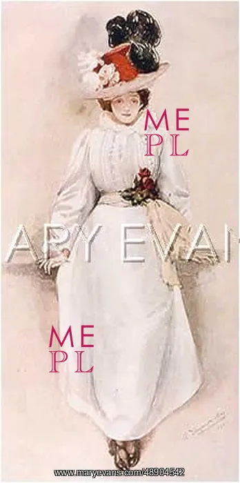 : WHITE DRESS RED HAT 1901 : WHITE DRESS RED HAT 1901