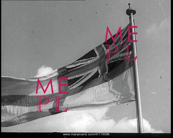 : White Ensign Flying Above A British Warship : White Ensign Flying Above A British Warship