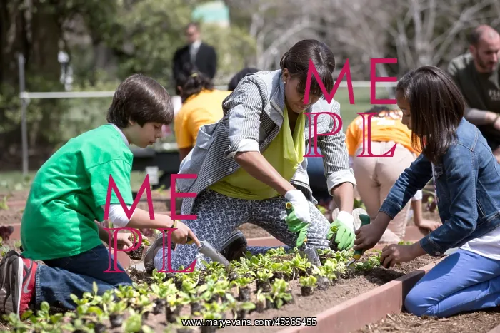 : White House Kitchen Garden spring planting with : White House Kitchen Garden spring planting with