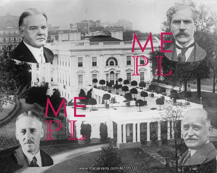 : The White House in Washington with portraits : The White House in Washington with portraits