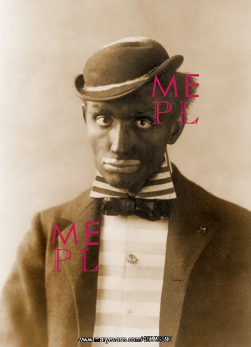 : White man in blackface as minstrel. Minstrel ? : White man in blackface as minstrel. Minstrel ?