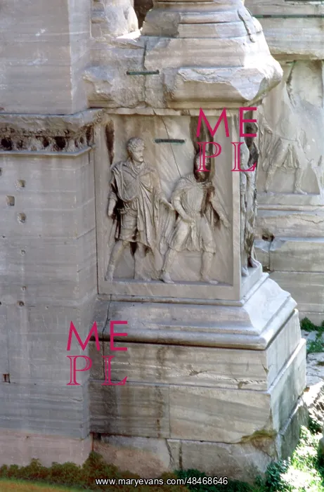 : Detail from the white marble Arch of Septimius : Detail from the white marble Arch of Septimius