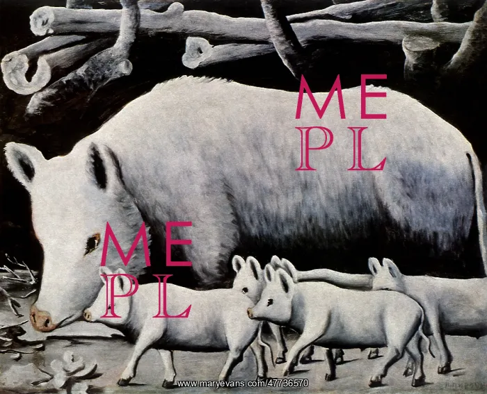  : White Sow with Piglets