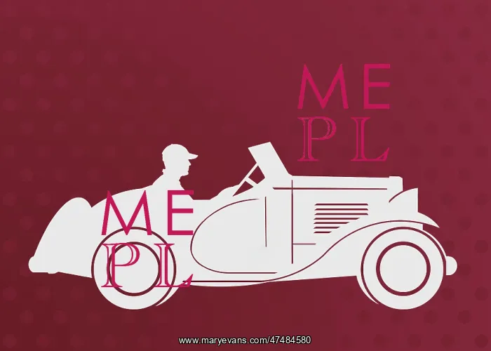 : White Sportscar on Maroon Background : White Sportscar on Maroon Background