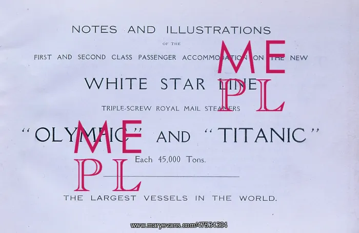 : White Star Line 1st and 2nd Class booklet : White Star Line 1st and 2nd Class booklet