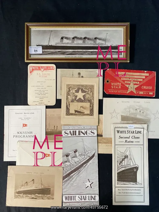 : White Star Line - assorted items from different ships : White Star Line - assorted items from different ships