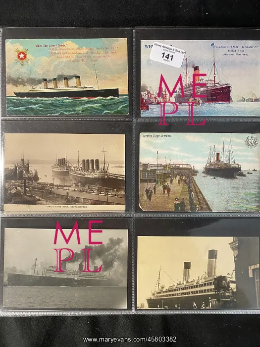 : White Star Line - six assorted postcards : White Star Line - six assorted postcards
