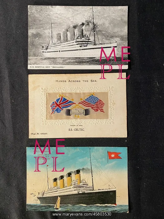: White Star Line - three assorted postcards : White Star Line - three assorted postcards