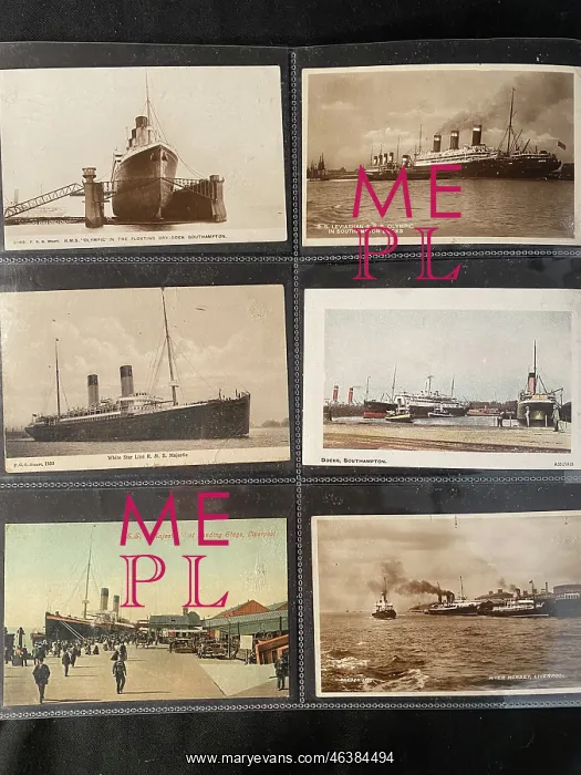 : White Star Line - six assorted postcards : White Star Line - six assorted postcards