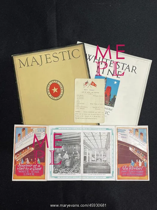: White Star Line, assorted souvenir brochures and card : White Star Line, assorted souvenir brochures and card