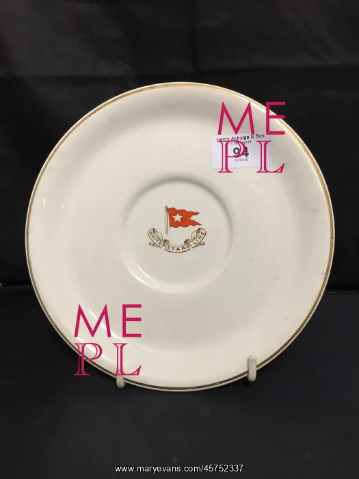 : White Star Line - bouillon plate with logo : White Star Line - bouillon plate with logo