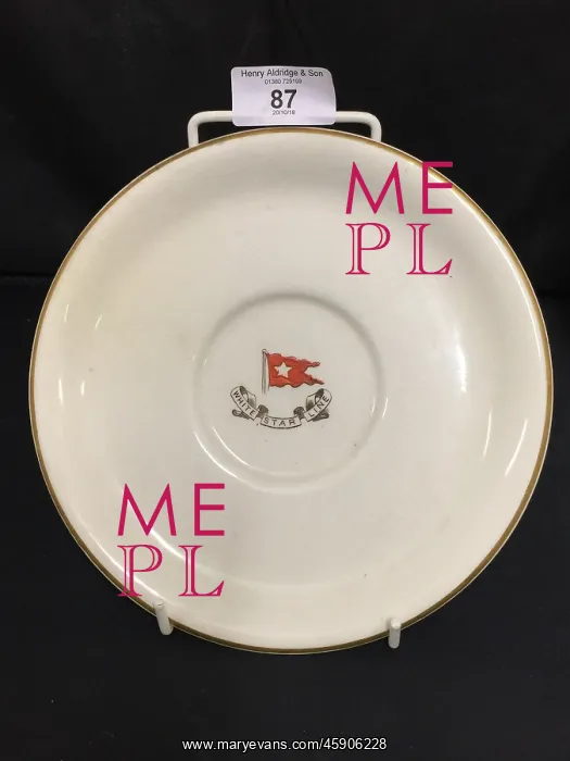: White Star Line - bouillon plate with logo : White Star Line - bouillon plate with logo