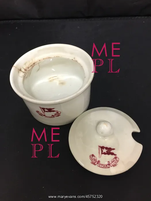 : White Star Line - ceramic jam pot with lid : White Star Line - ceramic jam pot with lid