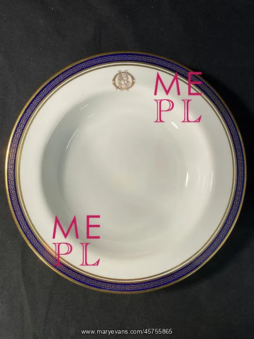 : White Star Line - Copeland Spode blue and white soup bowl : White Star Line - Copeland Spode blue and white soup bowl