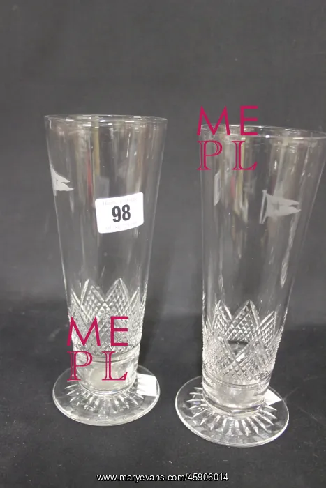 : White Star Line - two First Class celery glasses : White Star Line - two First Class celery glasses