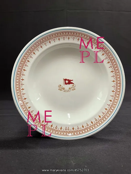 : White Star Line, First Class Stonier Losol ware soup bowl : White Star Line, First Class Stonier Losol ware soup bowl