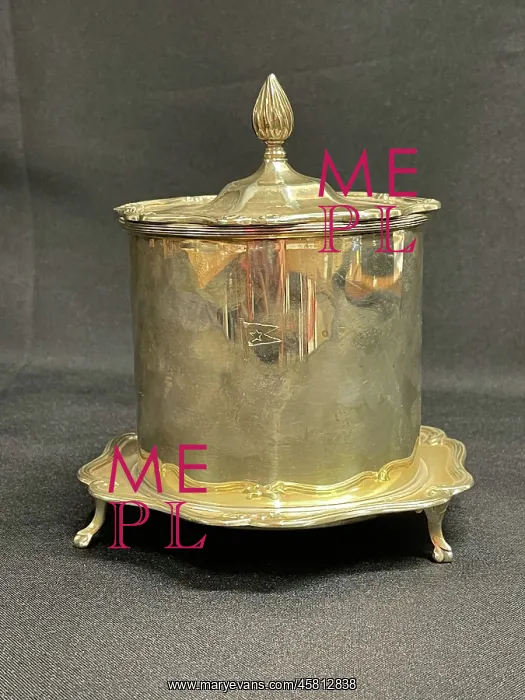 : White Star Line, Goldsmiths caviar pot on stand : White Star Line, Goldsmiths caviar pot on stand
