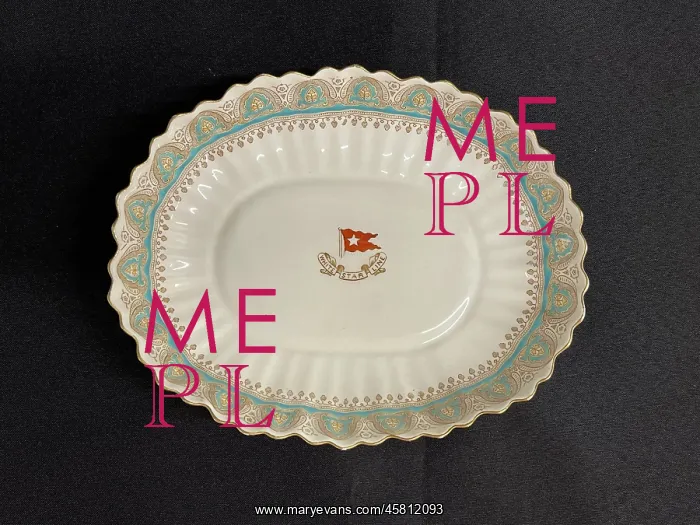 : White Star Line, Gothic arch oval ceramic fruit bowl : White Star Line, Gothic arch oval ceramic fruit bowl