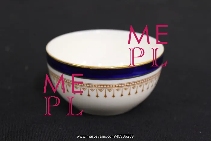 : White Star Line - Minton First Class blue sugar bowl : White Star Line - Minton First Class blue sugar bowl