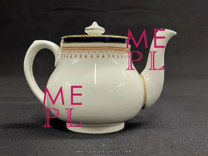 : White Star Line, Minton First Class teapot in cobalt blue : White Star Line, Minton First Class teapot in cobalt blue
