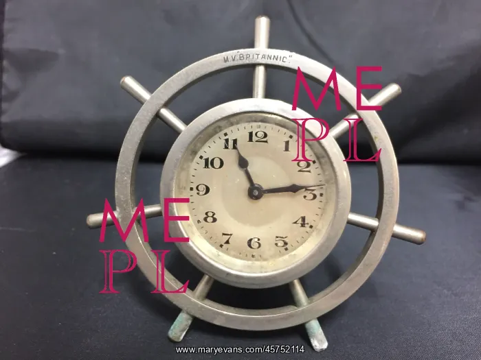 : White Star Line, MV Britannic, chromium clock : White Star Line, MV Britannic, chromium clock