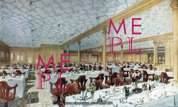 : White Star Line, Olympic and Titanic, dining room : White Star Line, Olympic and Titanic, dining room
