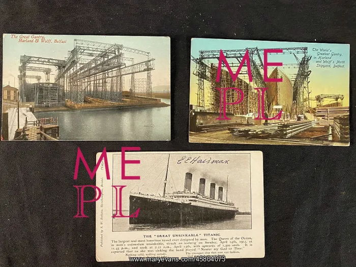 : White Star Line, Olympic and Titanic - three postcards : White Star Line, Olympic and Titanic - three postcards