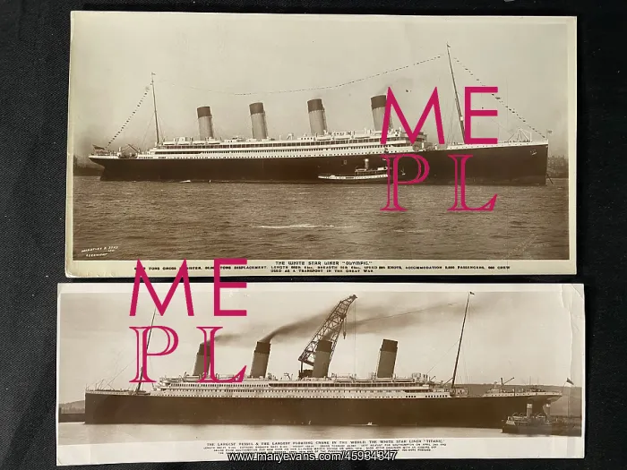 : White Star Line, Olympic and Titanic - two postcards : White Star Line, Olympic and Titanic - two postcards