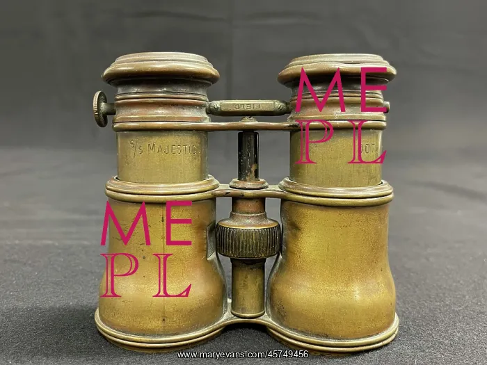 : White Star Line, pair of brass binoculars, SS Majestic : White Star Line, pair of brass binoculars, SS Majestic