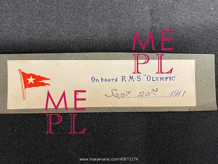  : White Star Line, RMS Olympic, top of on board stationery
