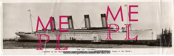 : White Star Line, RMS Olympic - bookpost postcard : White Star Line, RMS Olympic - bookpost postcard