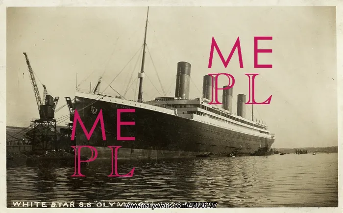 : White Star Line, RMS Olympic - in dock : White Star Line, RMS Olympic - in dock