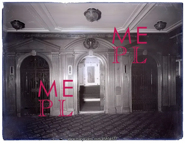 : White Star Line, RMS Olympic - elevators on D Deck : White Star Line, RMS Olympic - elevators on D Deck