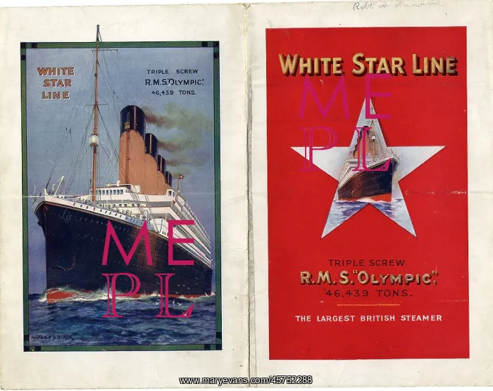 : White Star Line, RMS Olympic, foldout brochure : White Star Line, RMS Olympic, foldout brochure
