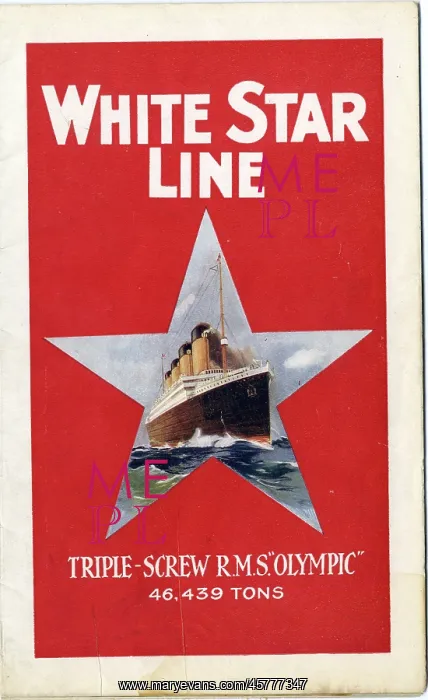 : White Star Line, RMS Olympic, foldout leaflet : White Star Line, RMS Olympic, foldout leaflet