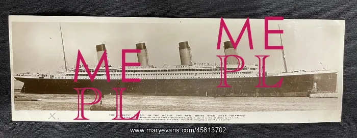 : White Star Line, RMS Olympic, handwritten postcard : White Star Line, RMS Olympic, handwritten postcard