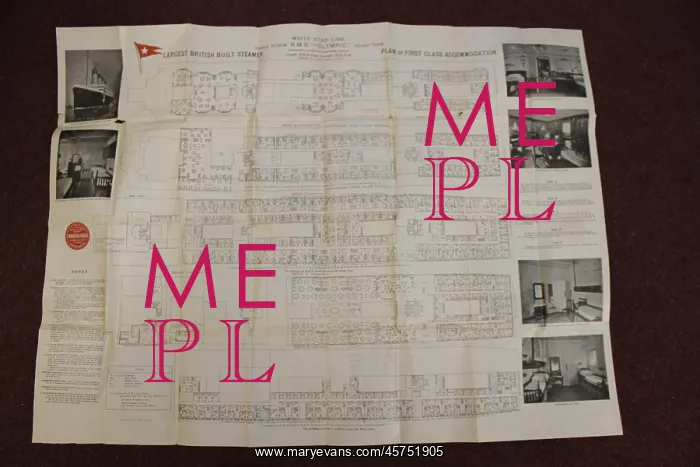 : White Star Line - RMS Olympic plan of accommodation : White Star Line - RMS Olympic plan of accommodation
