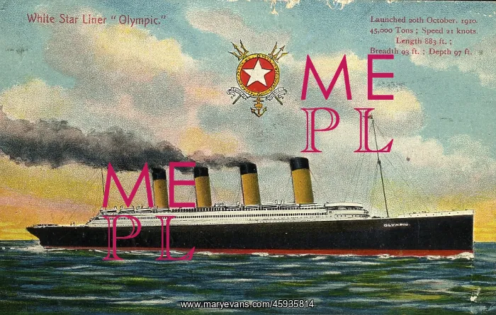 : White Star Line, RMS Olympic - postcard : White Star Line, RMS Olympic - postcard