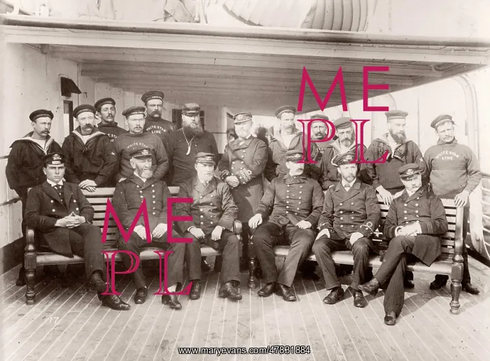 : White Star Line, RMS Teutonic launch, captain and officers : White Star Line, RMS Teutonic launch, captain and officers