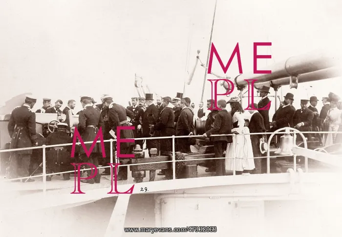 : White Star Line, RMS Teutonic launch, royal visitors : White Star Line, RMS Teutonic launch, royal visitors