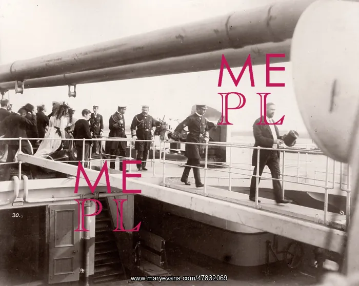 : White Star Line, RMS Teutonic launch, royal visitors : White Star Line, RMS Teutonic launch, royal visitors
