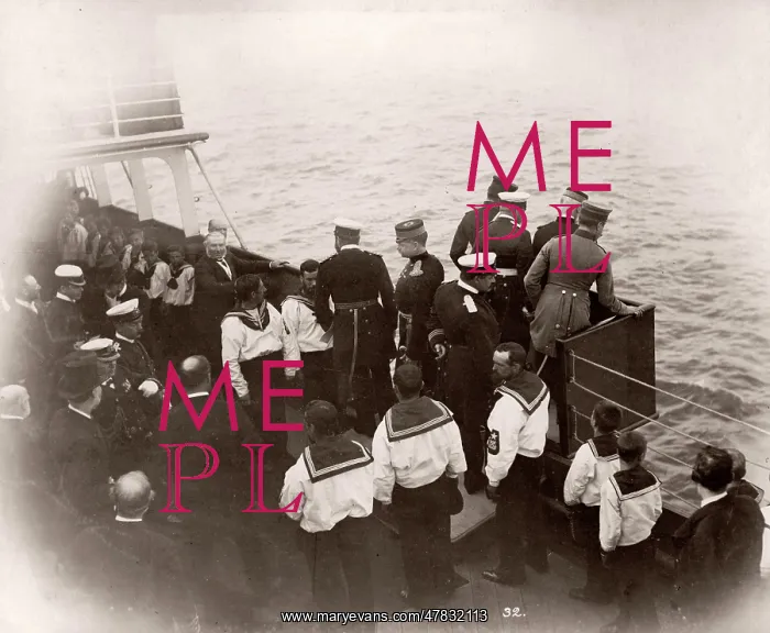 : White Star Line, RMS Teutonic launch, royal visitors : White Star Line, RMS Teutonic launch, royal visitors