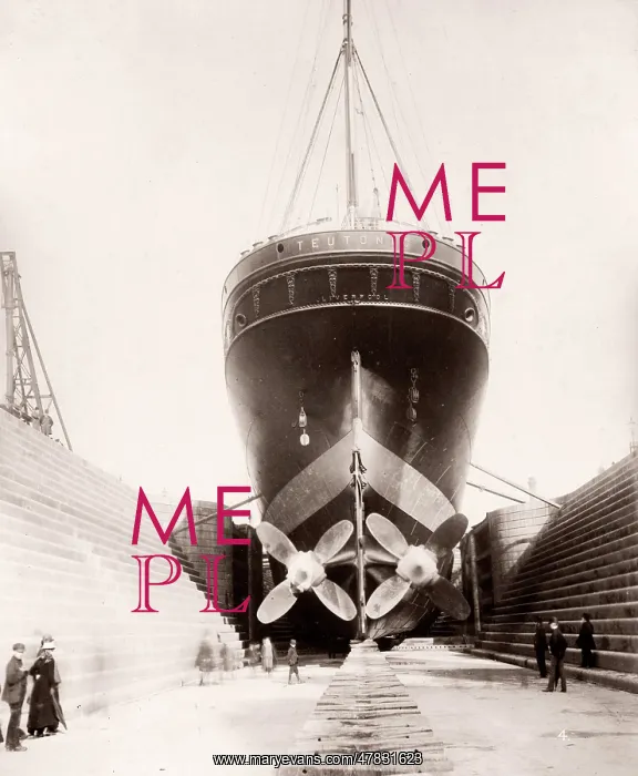 : White Star Line, RMS Teutonic launch, graving dock : White Star Line, RMS Teutonic launch, graving dock