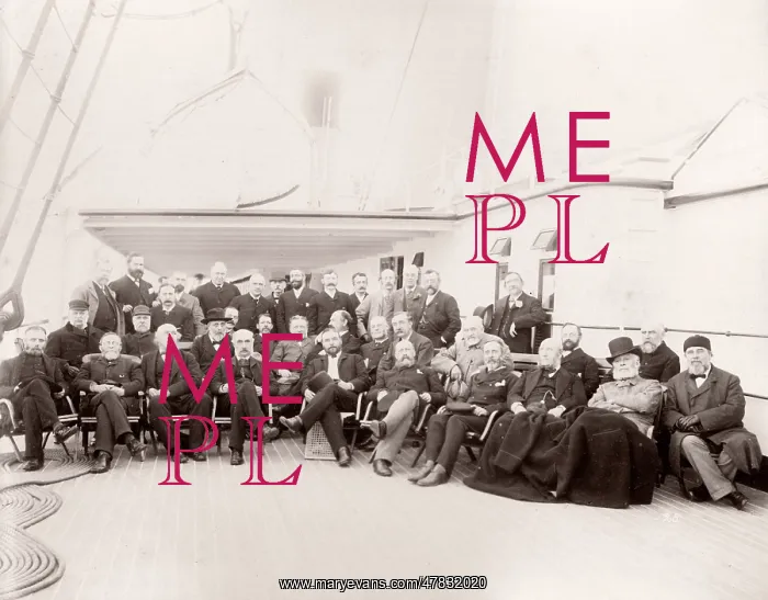 : White Star Line, RMS Teutonic launch, guests on : White Star Line, RMS Teutonic launch, guests on
